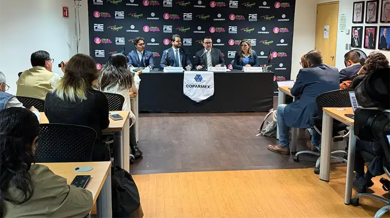 Rueda de prensa COPARMEX presentación FIIE 2026 apoyo MiPyMEs.