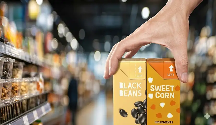 Anaquel supermercado optimizado producto empaquetado