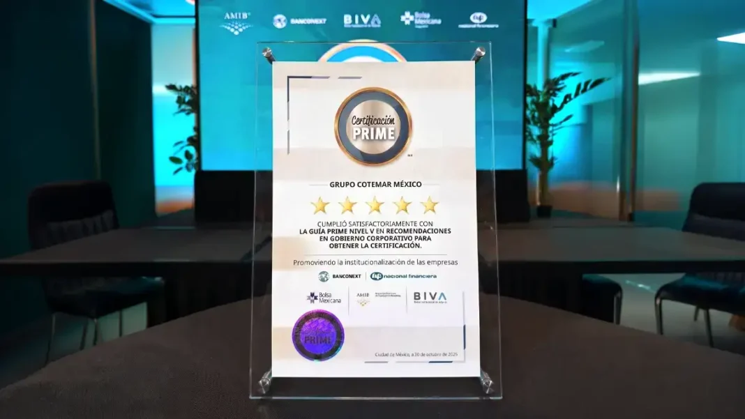 Grupo Cotemar Certificación PRIME Nivel V Estrellas gobierno corporativo